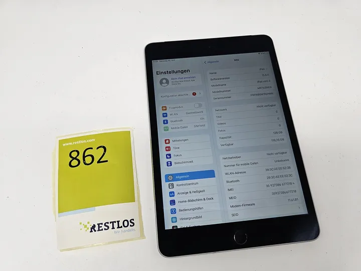 iPad Mini 4 128GB + Simkartenslot